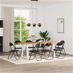 vidaXL Inklapbare stoel 8 pcs Zwart 48 x 43,5 x 81 cm Nep Leer