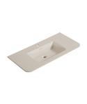 Wastafel Wiesbaden Laro 100x48x1,5 cm Met 1 Kraangat Ronde Hoeken Solid Surface Beige