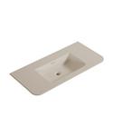 Wastafel Wiesbaden Laro 100x48x1,5 cm Zonder Kraangat Ronde Hoeken Solid Surface Beige
