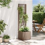 vidaXL Tuindruppel met Trellis Bruin 36 x 36 x 140 cm PP
