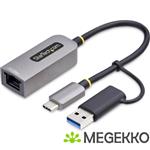 StarTech.com 2.5GbE USB-C naar Ethernet Adapter met USB-A Converter, NBASE-T NIC, USB 3.0 Type-C 2.5