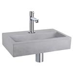 Fonteinset Differnz Flat Beton 38x24x8 cm Licht Grijs Met Rechte Kraan Chroom