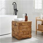 vidaXL Opbergkruk met opslag Bruin 40 x 40 x 45 cm Massief Teakhout