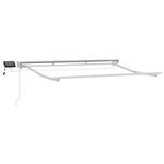 vidaXL Handmatige Luifelhouder met LED's Wit 3 x 2 m Aluminium