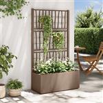 vidaXL Tuindruppel met Trellis Bruin 80 x 36 x 140 cm PP