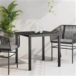 vidaXL Tuinstafel Zwart 80 x 80 x 73 cm Metaal