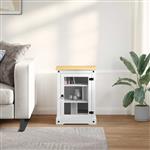 vidaXL HiFi kast Wit 60 x 50 x 82 cm Massief grenenhout