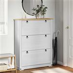 vidaXL Schoenenkast Corona Wit 99 x 32 x 122 cm Massief grenenhout
