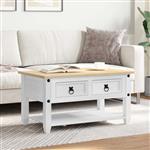vidaXL Salontafel met lade Wit 85 x 50 x 45 cm Massief grenenhout