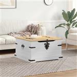 vidaXL storage box met plank Wit 78 x 78 x 45 cm Massief grenenhout