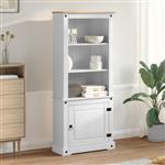 vidaXL Hoge kast Wit 74 x 38 x 170 cm Massief grenenhout