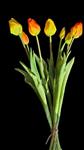 Bundel Tulpen 7 x - oranje en geel - Real Touch - 45cm - Mixen met verse bloemen mogelijk - 45cm -