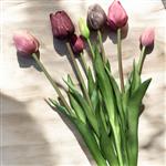 Bundel Tulpen 7 x - Mauve - Real Touch - 45cm - Mixen met verse bloemen mogelijk