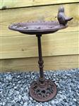Sierlijk Gietijzeren Vogelbad op Voet – Vintage Bruin – ca. 40 cm Hoog