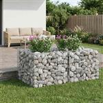 vidaXL Gabion Verhoogd Bed Zilver 100 x 100 x 60 cm