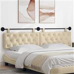 vidaXL Hangend Hoofdeinde Wandgemonteerd Crème 210 x 55 x 7 cm Stof