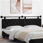 vidaXL Hangend Hoofdeinde Wandgemonteerd Zwart 210 x 55 x 7 cm Stof