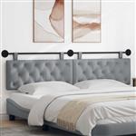 vidaXL Hangend Hoofdeinde Lichtgrijs 210 x 55 x 7 cm Stof