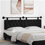 vidaXL Hangend Hoofdeinde Wandgemonteerd Zwart 190 x 55 x 7 cm Stof