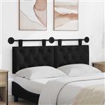 vidaXL Hangend Hoofdeinde Wandgemonteerd Zwart 130 x 55 x 7 cm Stof