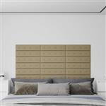 vidaXL Wandhoofdbord 12 pcs Cappuccino 60 x 15 cm Nep Leer