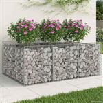 vidaXL Gabion Verhoogd Bed Zilver 150 x 100 x 60 cm