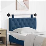 vidaXL Hangend hoofdbord Blauw Stof
