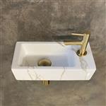 Fonteinset Aqua Splash Rinka 36x18x9 cm Rechts Carrara Messing Geborsteld Goud