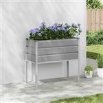 vidaXL Plantenbak Lichtgrijs 100 x 45 x 90 cm Gegalvaniseerd staal
