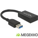 Delock 65698 Converter USB 3.2 Gen 2 Type-A male > USB Type-C female Actief zwart 15cm