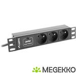 Lanberg PDU-03E-0200-BK energiedistributie 3 AC-uitgang(en) 1U Zwart