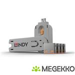 Lindy 40453 USB Port Blocker - Pack 4, Colour Code: Orange