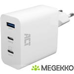 ACT USB-C/USB-A lader 65W 3-poorts met Power Delivery PPS, QuickCharge en GanFast