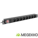 Lanberg PDU-08E-0200-BK energiedistributie 8 AC-uitgang(en) 1U Zwart