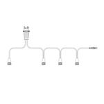 Y-kabel tbv 4 achterlichten (5-PIN) incl. zijkabel