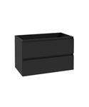 Onderkast Wiesbaden Alvara 80x46 cm 2 Laden 1 Uitsparing Mat Zwart