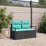 vidaXL Tuinbank met kussen 120 x 62 x 69 cm poly rattan