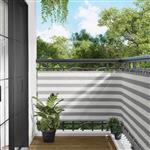 vidaXL Balkon Scherm Lichtgrijs en wit. 90 x 600 cm