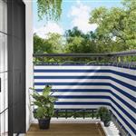 vidaXL Balkon Scherm Blauw en Wit 100 x 500 cm PU gecoat oxford alu