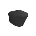 Rimless Wandcloset BWS Mark Mat Zwart PK Met Toiletzitting Softclose En Quick Release Mat Zwart