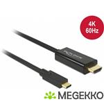 Delock 85292 Kabel USB Type-C male > HDMI male (DP Alt Mode) 4K 60 Hz 3 m zwart