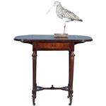 Palissander tafeltje met 2 hangoren een lade en  opklapbare spiegel  ca 1850 (No.400930)