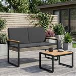 vidaXL Tuinbank Grijs en Donkergrijs 107 x 61 x 80 cm poly rattan