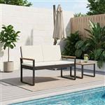 vidaXL Tuinbank Zwart en Cream Wit 107 x 61 x 80 cm poly rattan