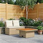vidaXL 2 Stuk Tuin middelste sofa met uitschuiftafel poly rattan