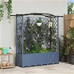vidaXL Verhoogd Bed met Trellis en Dak Grijs 163 x 40 x 141 cm PP
