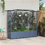 vidaXL Verhoogd Bed met Trellis en Dak Grijs 204 x 40 x 141 cm PP