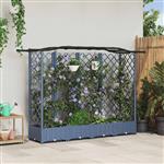 vidaXL Verhoogd Bed met Trellis en Dak Grijs 203,5 x 40 x 125 cm PP
