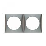 Berker Afdekraam Flow 2-Vaks RVS Mat Gelakt