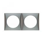 Berker Afdekraam Flow 2-Vaks RVS Mat Gelakt